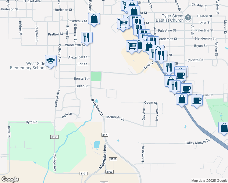 map of restaurants, bars, coffee shops, grocery stores, and more near 127 Sunnydale Street in Jacksonville