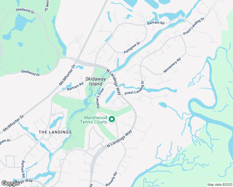 map of restaurants, bars, coffee shops, grocery stores, and more near 61 Dame Kathryn Drive in Savannah