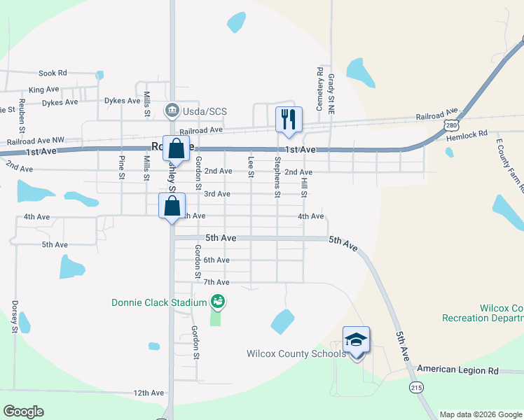 map of restaurants, bars, coffee shops, grocery stores, and more near 884 4th Avenue in Rochelle