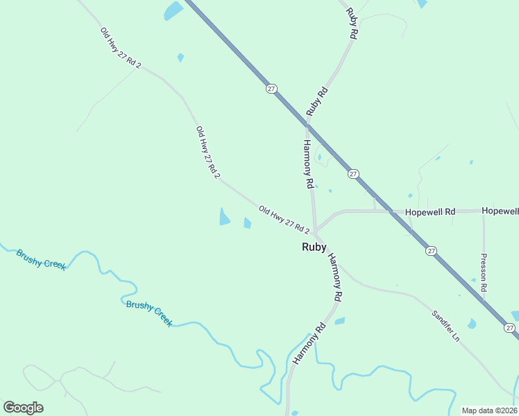 map of restaurants, bars, coffee shops, grocery stores, and more near Old Highway 27 Road 2 in Crystal Springs