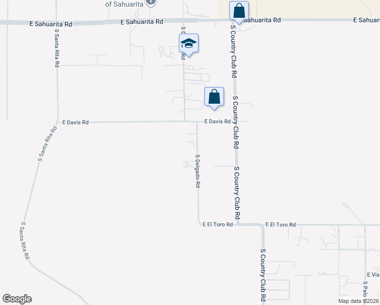 map of restaurants, bars, coffee shops, grocery stores, and more near 16597 South Delgado Road in Sahuarita