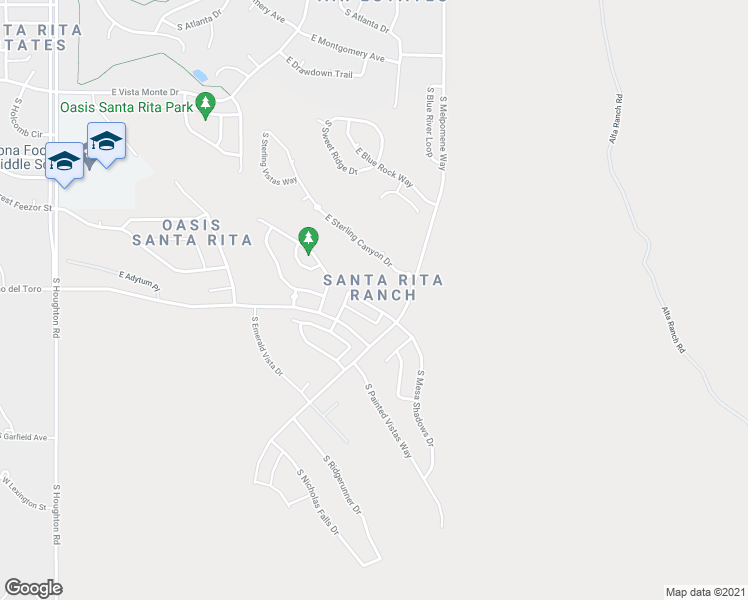 map of restaurants, bars, coffee shops, grocery stores, and more near 633 East Pima Meadows Drive in Vail