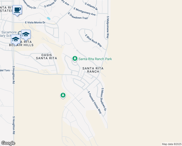 map of restaurants, bars, coffee shops, grocery stores, and more near 633 East Pima Meadows Drive in Vail