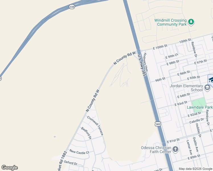 map of restaurants, bars, coffee shops, grocery stores, and more near 9790 North County Road West in Odessa