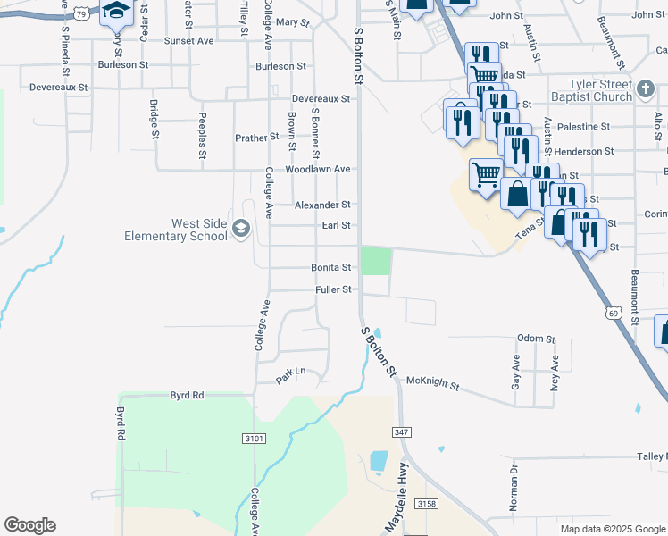 map of restaurants, bars, coffee shops, grocery stores, and more near 121 Bonita Street in Jacksonville