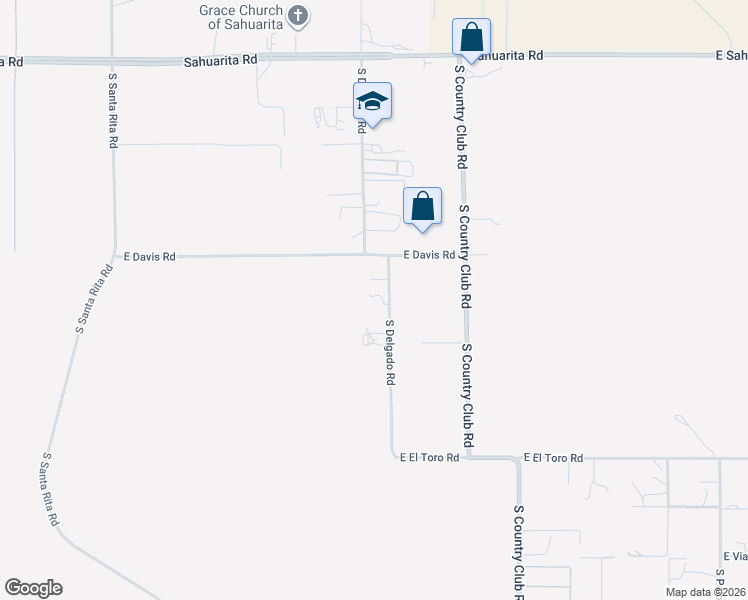 map of restaurants, bars, coffee shops, grocery stores, and more near 16597 South Delgado Road in Sahuarita