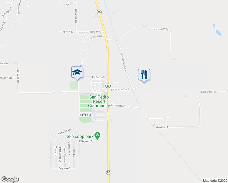 map of restaurants, bars, coffee shops, grocery stores, and more near 736 East Country Club Drive in Benson