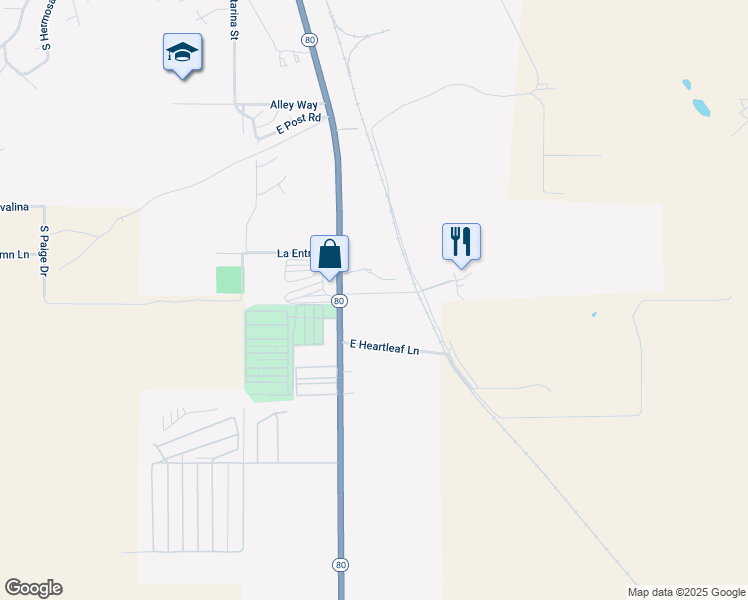 map of restaurants, bars, coffee shops, grocery stores, and more near 736 East Country Club Drive in Benson