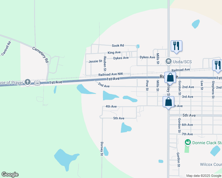 map of restaurants, bars, coffee shops, grocery stores, and more near 192 2nd Avenue in Rochelle