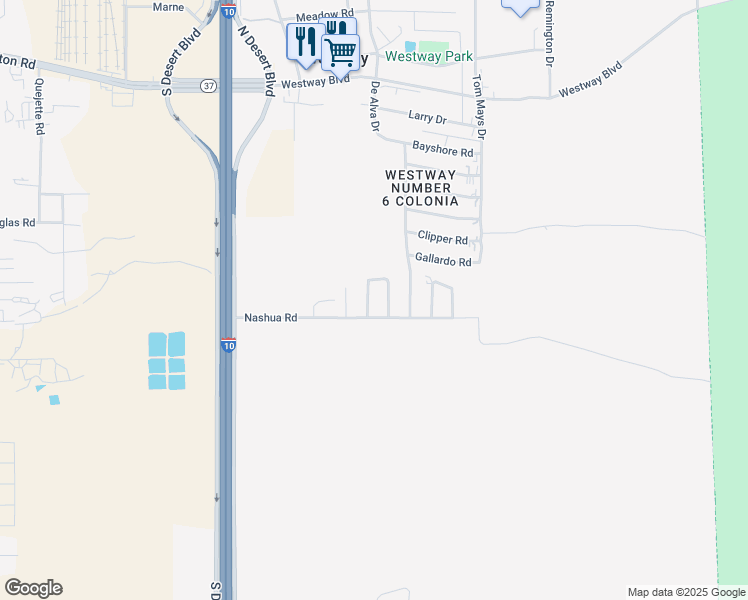map of restaurants, bars, coffee shops, grocery stores, and more near 812 Fairlane Drive in Canutillo