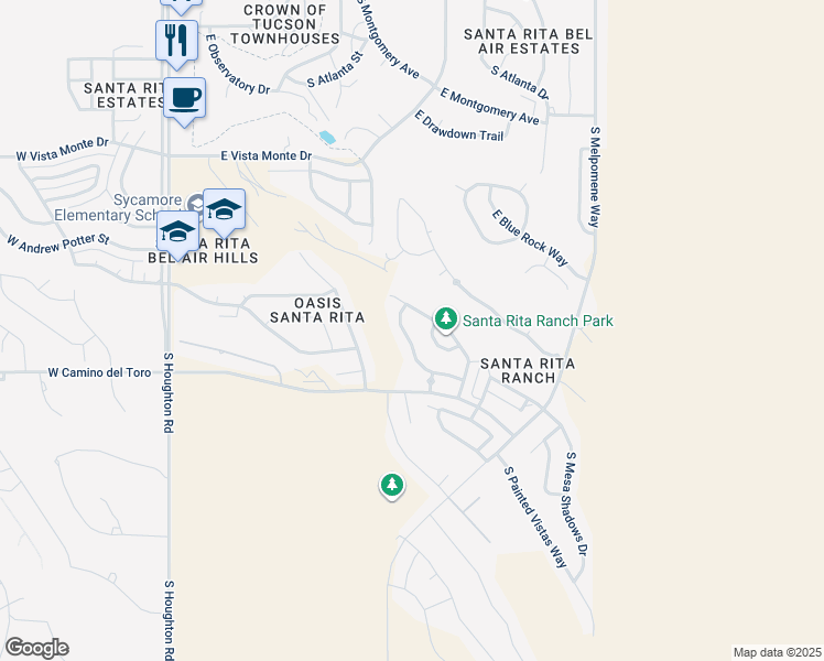 map of restaurants, bars, coffee shops, grocery stores, and more near 449 East Cactus Mountain Drive in Vail