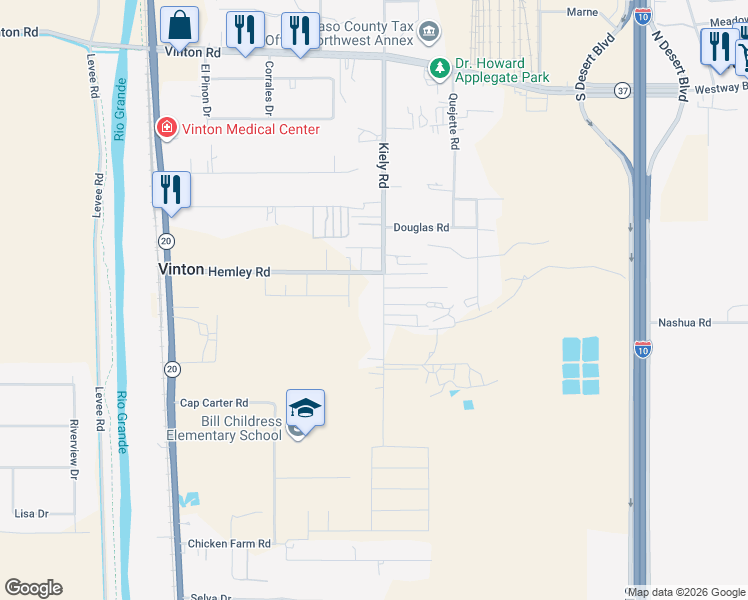 map of restaurants, bars, coffee shops, grocery stores, and more near 7833 Kiely Road in Vinton