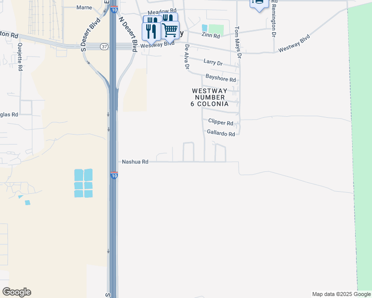 map of restaurants, bars, coffee shops, grocery stores, and more near 812 Fairlane Drive in Canutillo