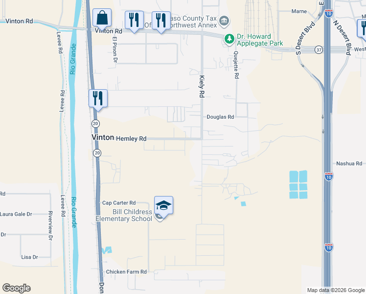 map of restaurants, bars, coffee shops, grocery stores, and more near 300 Hemley Road in Vinton
