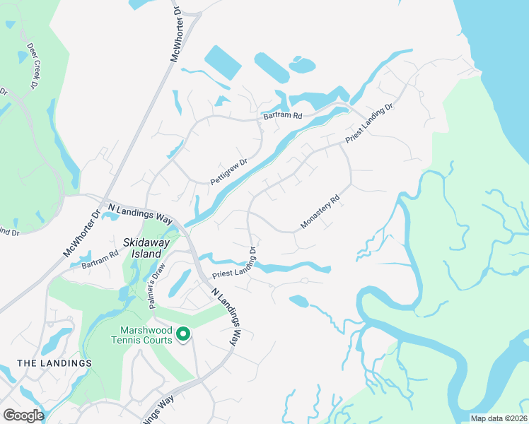 map of restaurants, bars, coffee shops, grocery stores, and more near 23 Monastery Road in Savannah