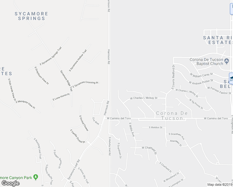map of restaurants, bars, coffee shops, grocery stores, and more near 618 South Willis Ray Avenue in Corona de Tucson