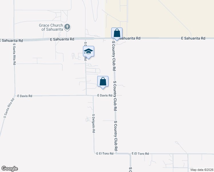 map of restaurants, bars, coffee shops, grocery stores, and more near 16410 South Country Club Road in Sahuarita