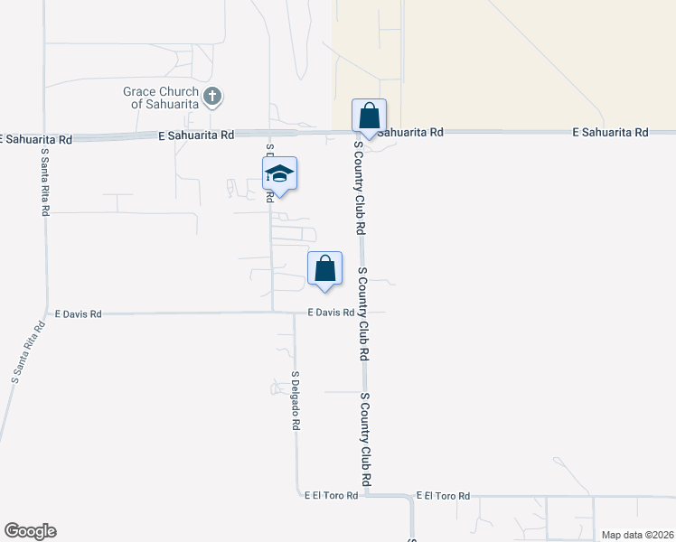 map of restaurants, bars, coffee shops, grocery stores, and more near 16410 South Country Club Road in Sahuarita