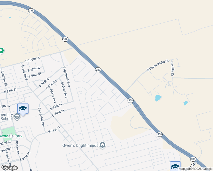 map of restaurants, bars, coffee shops, grocery stores, and more near Texas 338 Loop in Odessa