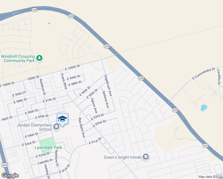 map of restaurants, bars, coffee shops, grocery stores, and more near 9416 Sagebrush Avenue in Odessa