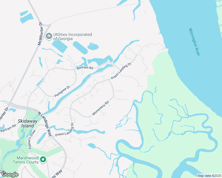 map of restaurants, bars, coffee shops, grocery stores, and more near 52 Monastery Road in Savannah