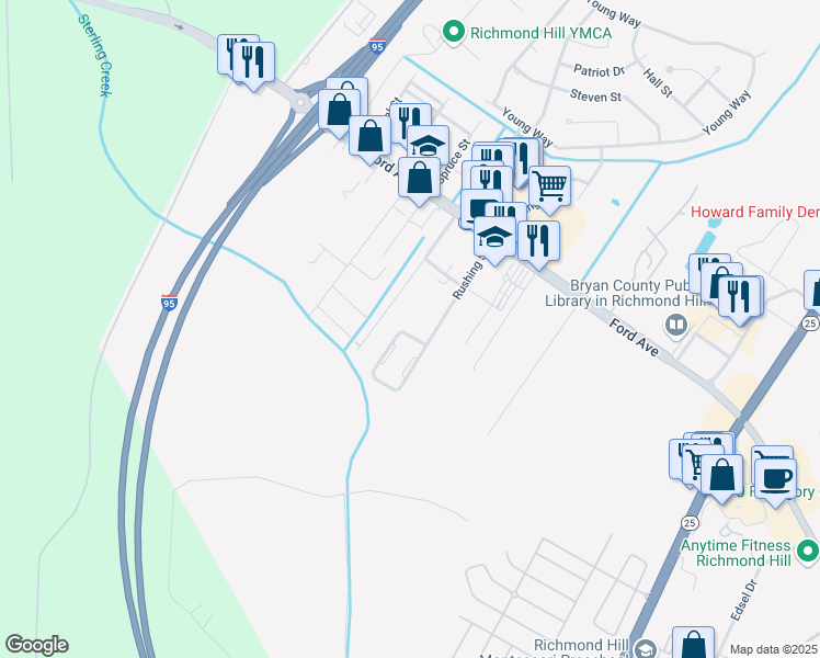 map of restaurants, bars, coffee shops, grocery stores, and more near 3005 Rushing Street in Richmond Hill