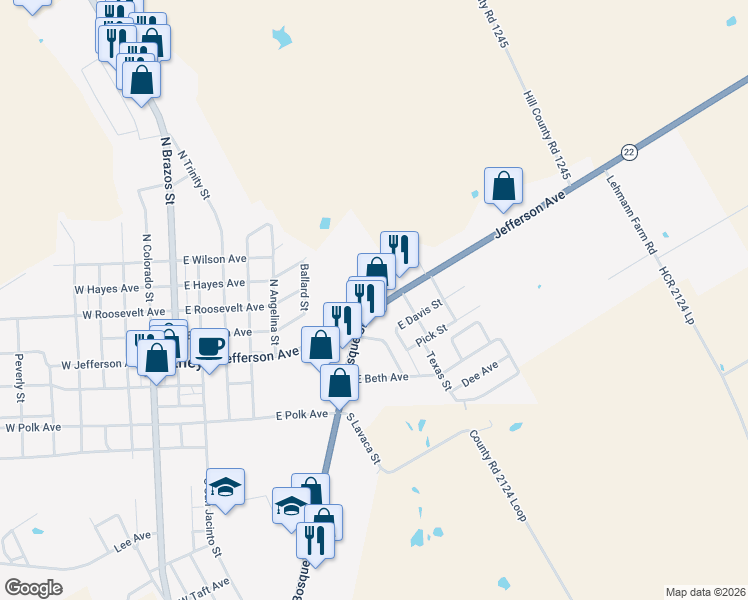 map of restaurants, bars, coffee shops, grocery stores, and more near 705 Jefferson Avenue in Whitney