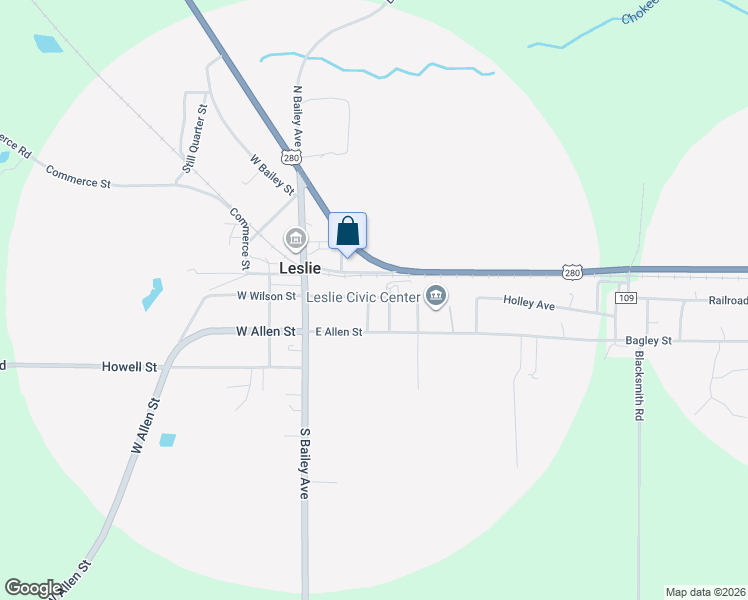 map of restaurants, bars, coffee shops, grocery stores, and more near 115 Laramore Street in Leslie