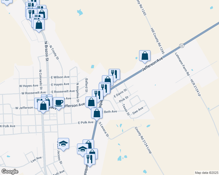 map of restaurants, bars, coffee shops, grocery stores, and more near 705 Jefferson Avenue in Whitney