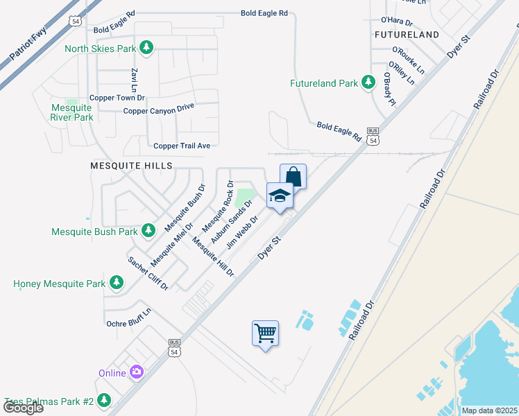 map of restaurants, bars, coffee shops, grocery stores, and more near 11925 Jim Webb Drive in El Paso