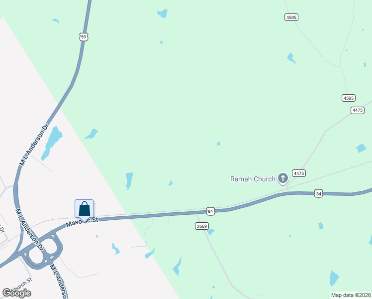 map of restaurants, bars, coffee shops, grocery stores, and more near 589 U.S. 84 in Tenaha