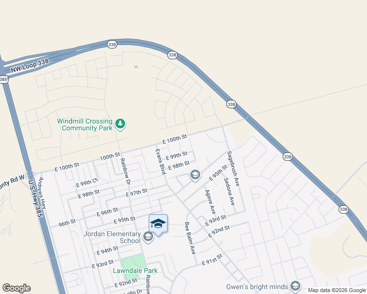 map of restaurants, bars, coffee shops, grocery stores, and more near Aloe Court in Odessa