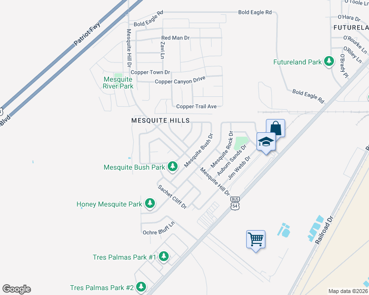 map of restaurants, bars, coffee shops, grocery stores, and more near 7157 Falling Leaf Circle in El Paso