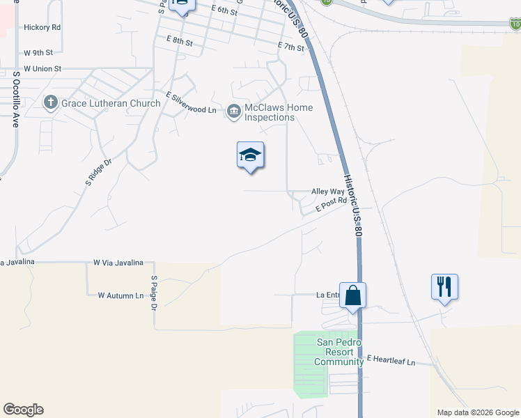 map of restaurants, bars, coffee shops, grocery stores, and more near 500 Yale Drive in Benson