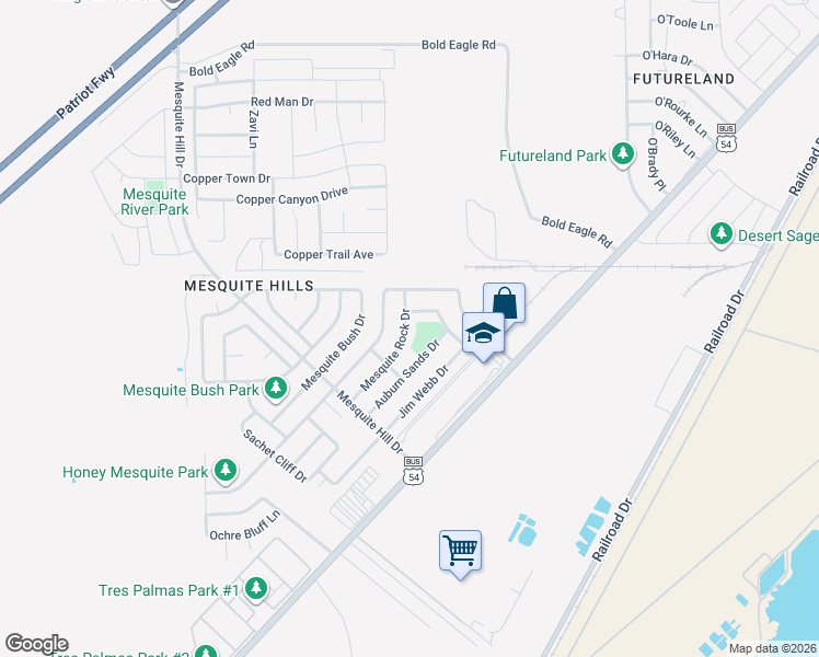 map of restaurants, bars, coffee shops, grocery stores, and more near 7337 Mesquite Sun Lane in El Paso