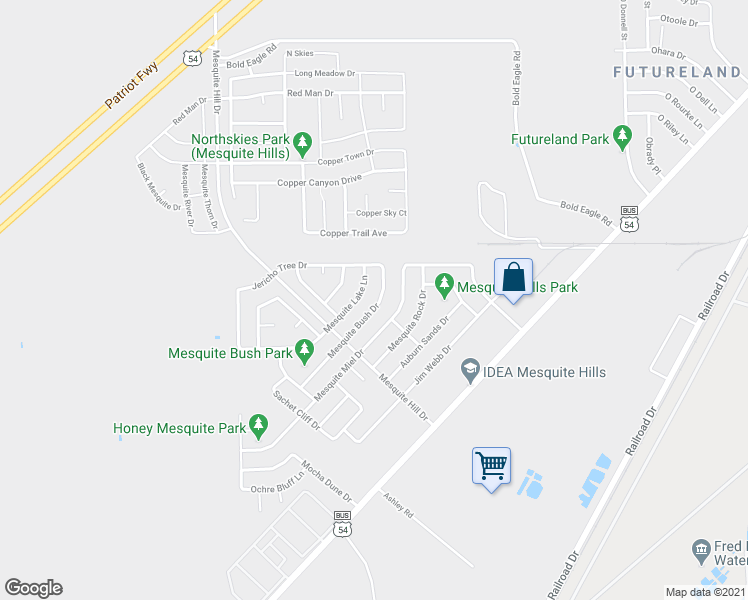 map of restaurants, bars, coffee shops, grocery stores, and more near 11973 Mesquite Lake Lane in El Paso