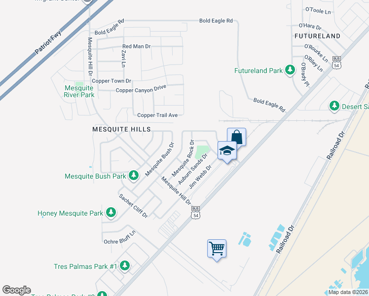map of restaurants, bars, coffee shops, grocery stores, and more near 11969 Mesquite Miel Drive in El Paso