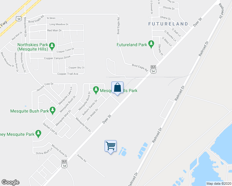 map of restaurants, bars, coffee shops, grocery stores, and more near 11977 Jim Webb Drive in El Paso