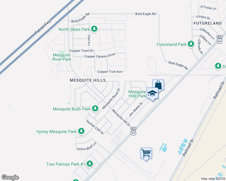 map of restaurants, bars, coffee shops, grocery stores, and more near 11973 Mesquite Lake Lane in El Paso
