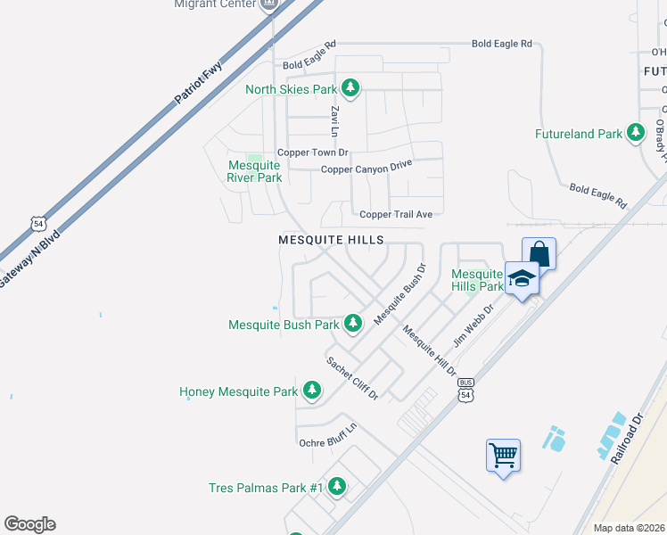 map of restaurants, bars, coffee shops, grocery stores, and more near 7108 Mesquite Tree Lane in El Paso
