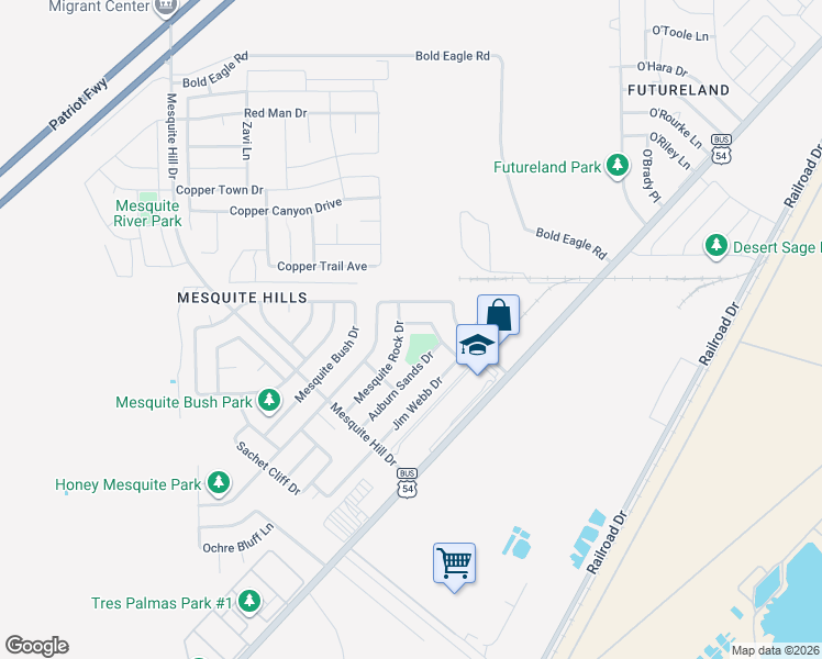 map of restaurants, bars, coffee shops, grocery stores, and more near 7337 Mesquite Sun Lane in El Paso