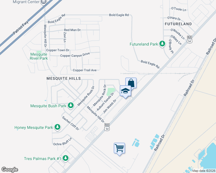 map of restaurants, bars, coffee shops, grocery stores, and more near 7337 Mesquite Sun Lane in El Paso