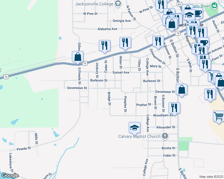 map of restaurants, bars, coffee shops, grocery stores, and more near 807 Devereaux Street in Jacksonville