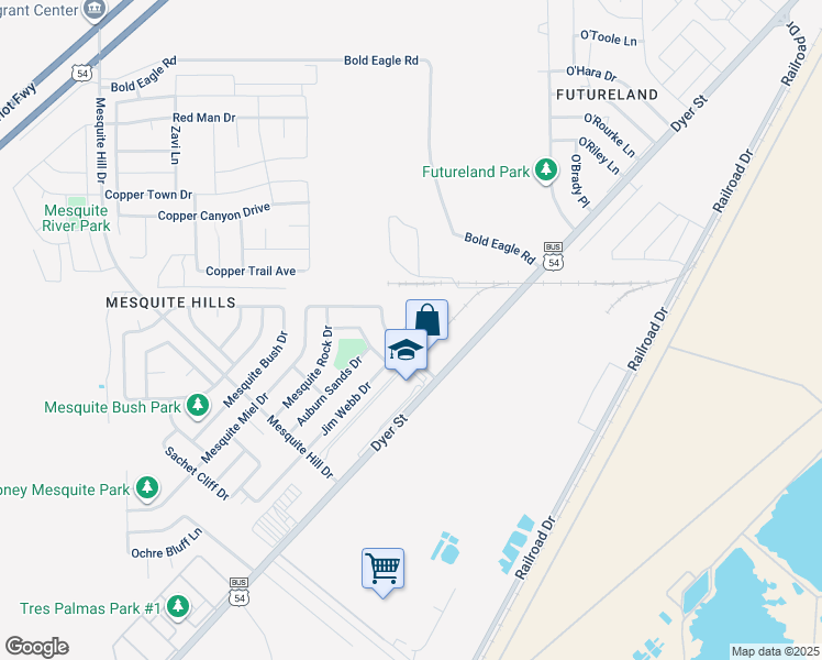 map of restaurants, bars, coffee shops, grocery stores, and more near 11977 Jim Webb Drive in El Paso