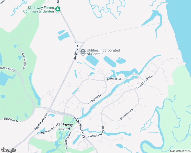 map of restaurants, bars, coffee shops, grocery stores, and more near 101 Bartram Road in Savannah