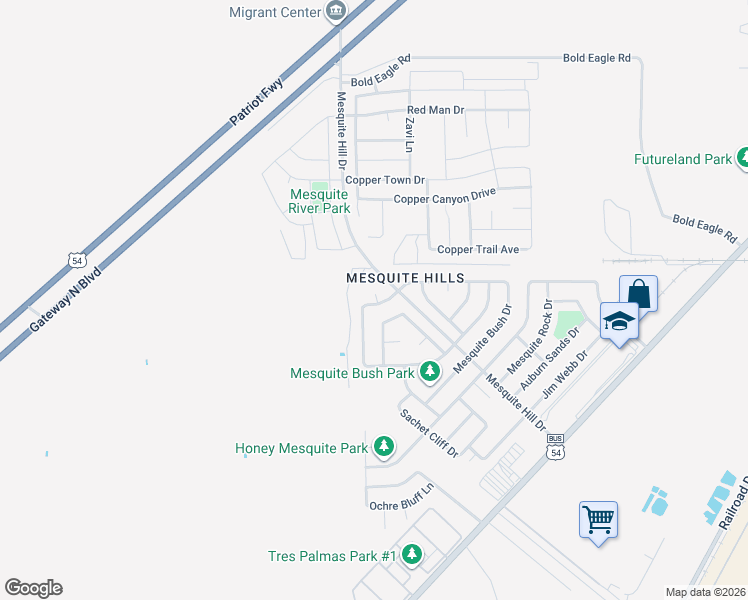 map of restaurants, bars, coffee shops, grocery stores, and more near 7001 Jericho Tree Drive in El Paso