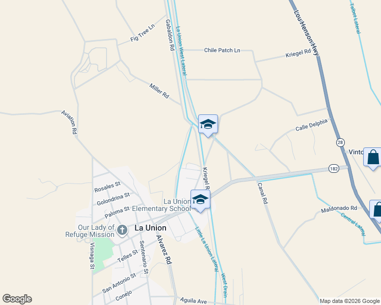 map of restaurants, bars, coffee shops, grocery stores, and more near 395 Gabaldon Road in Anthony