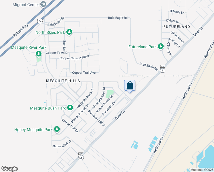 map of restaurants, bars, coffee shops, grocery stores, and more near 7337 Mesquite Sun Lane in El Paso