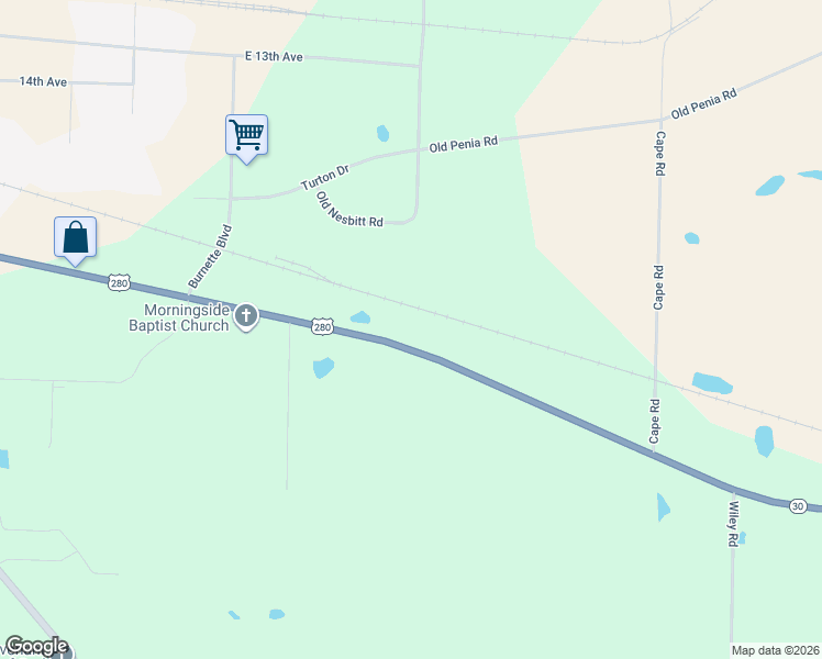 map of restaurants, bars, coffee shops, grocery stores, and more near 3045 U.S. 280 in Cordele