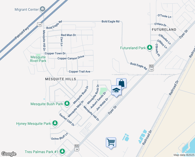 map of restaurants, bars, coffee shops, grocery stores, and more near 7321 Mesquite Flor Drive in El Paso